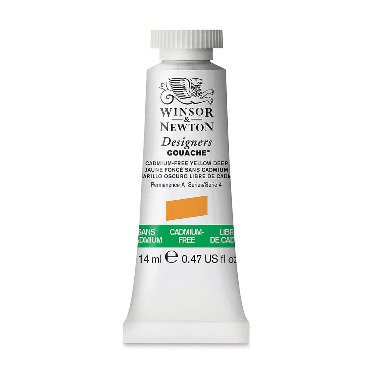 Winsor & Newton Designers Gouache - Cadmium-Free Yellow Deep, 14 ml tube